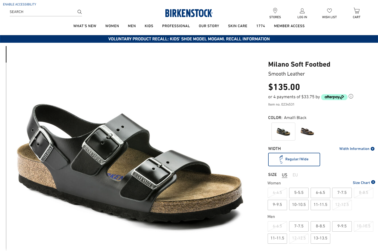 birkenstock webpage