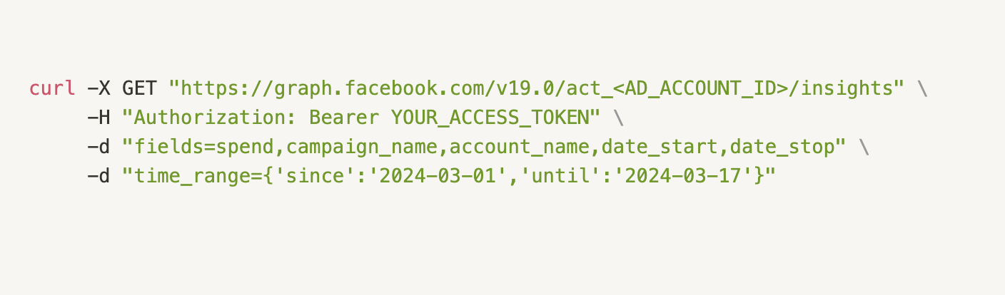API Call to Meta Ads