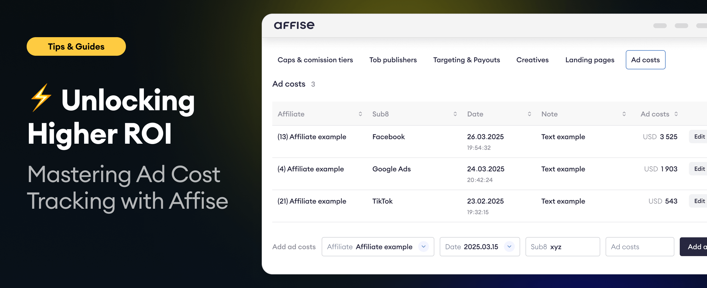 Master Ad Cost Tracking for Higher ROI with Affise