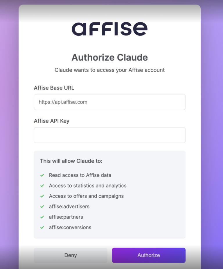 Affise MCP Server setup